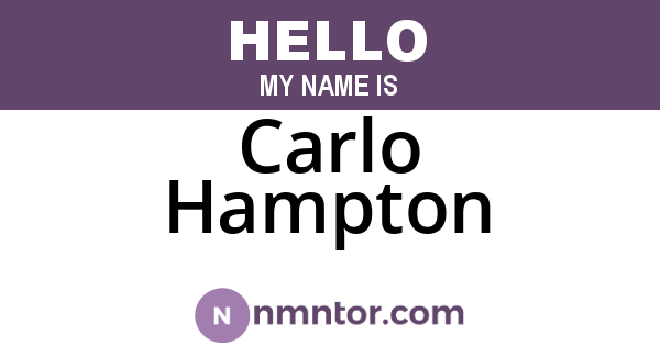 Carlo Hampton