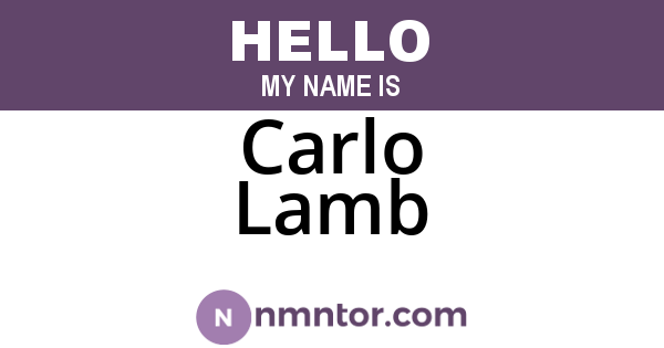 Carlo Lamb