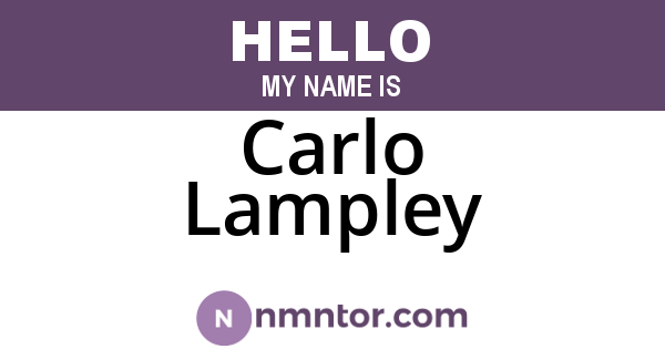 Carlo Lampley