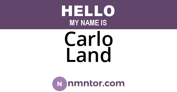 Carlo Land