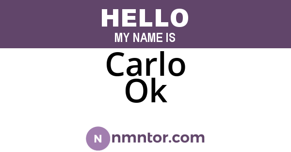 Carlo Ok