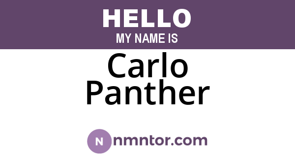 Carlo Panther