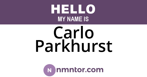 Carlo Parkhurst
