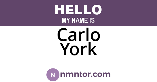 Carlo York