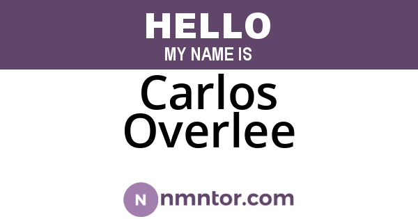 Carlos Overlee