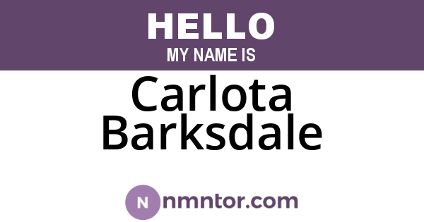 Carlota Barksdale