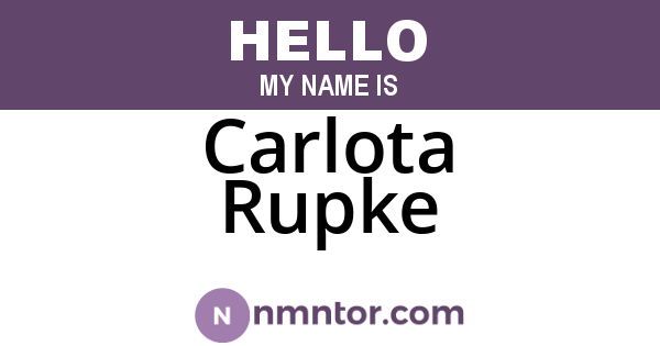 Carlota Rupke