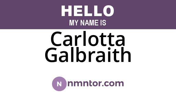 Carlotta Galbraith