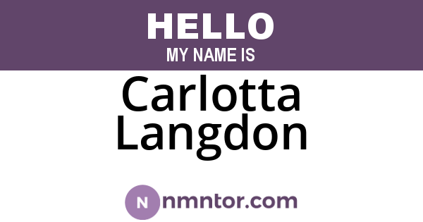 Carlotta Langdon