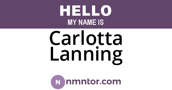 Carlotta Lanning