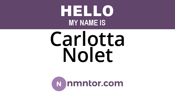Carlotta Nolet