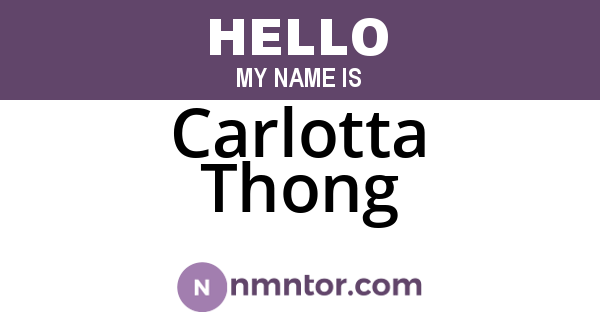 Carlotta Thong