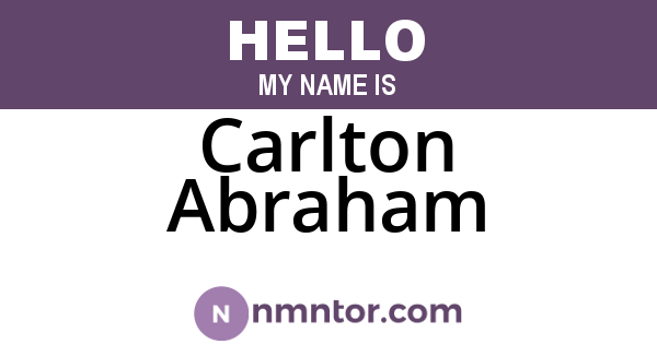 Carlton Abraham