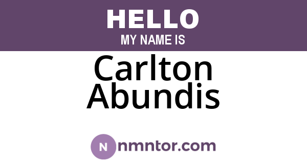 Carlton Abundis