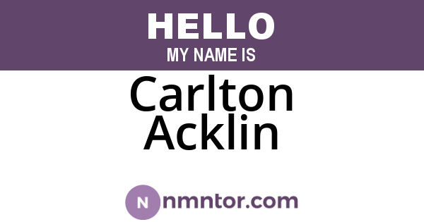 Carlton Acklin