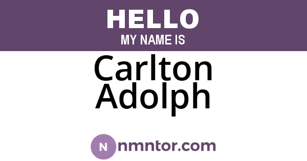 Carlton Adolph