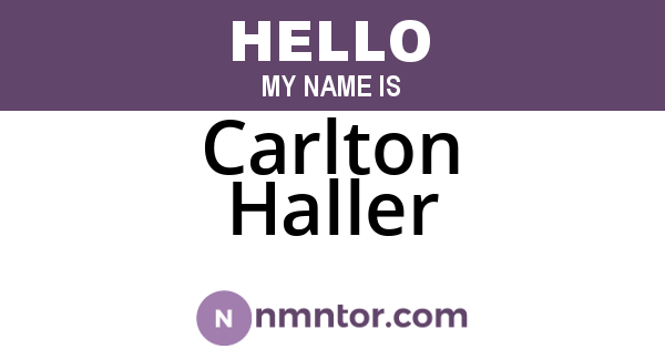 Carlton Haller