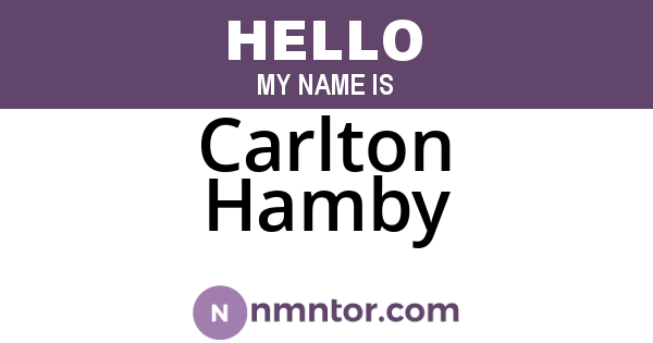 Carlton Hamby
