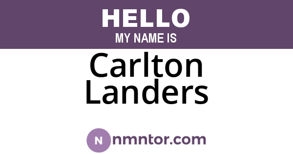 Carlton Landers