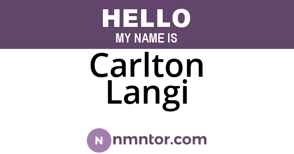 Carlton Langi