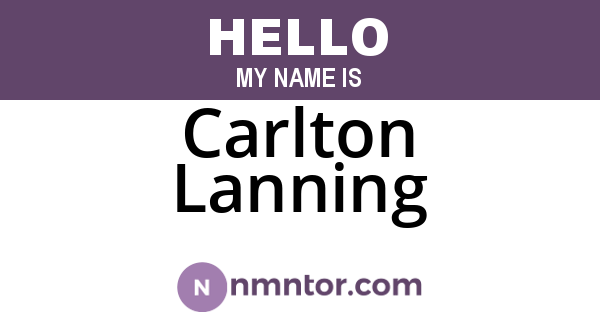 Carlton Lanning