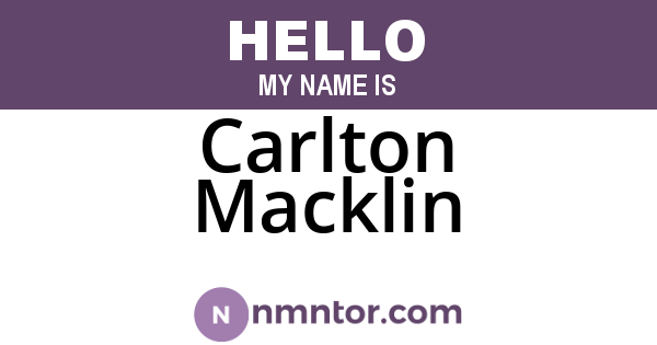 Carlton Macklin