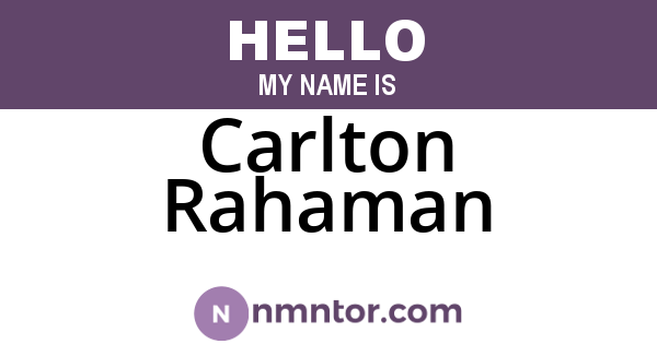 Carlton Rahaman
