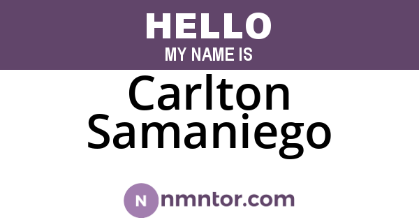 Carlton Samaniego