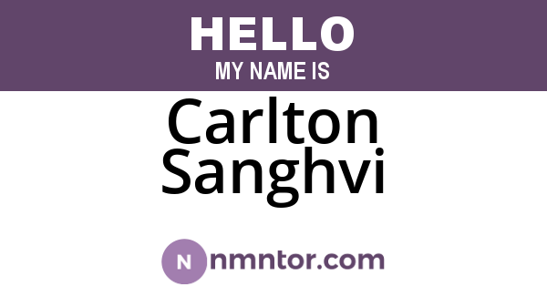 Carlton Sanghvi