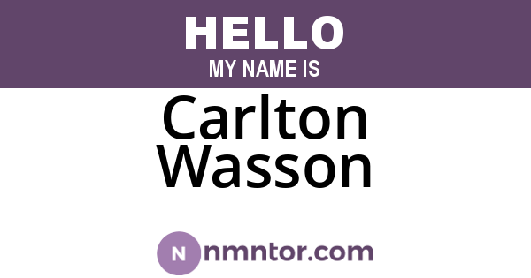 Carlton Wasson