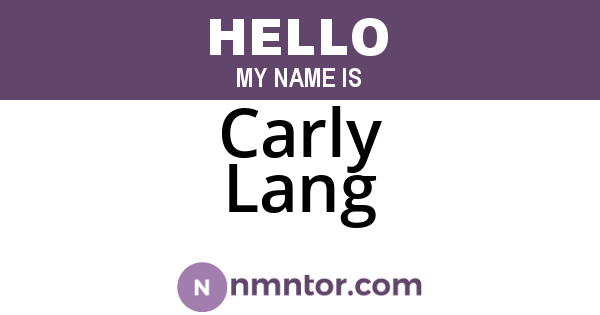 Carly Lang