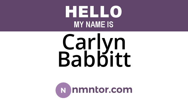 Carlyn Babbitt