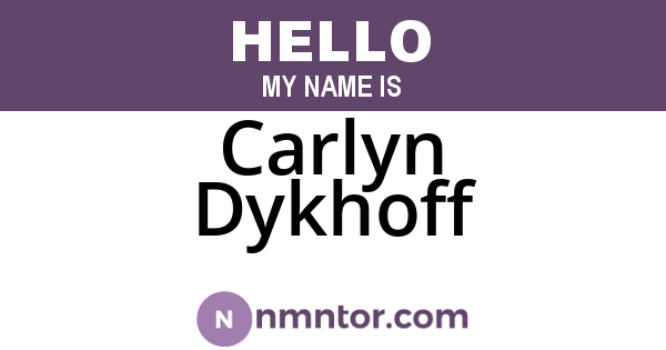 Carlyn Dykhoff