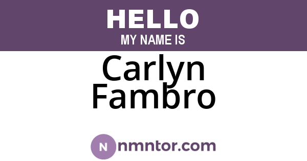 Carlyn Fambro