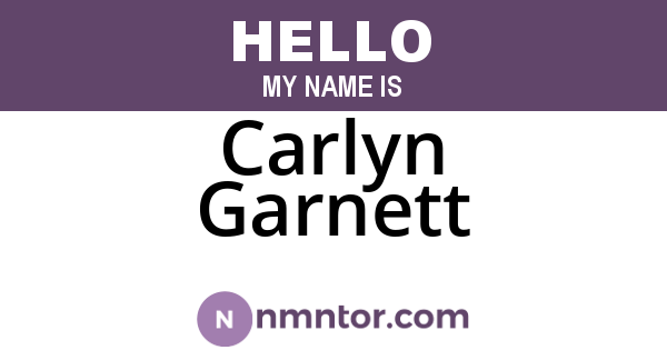 Carlyn Garnett