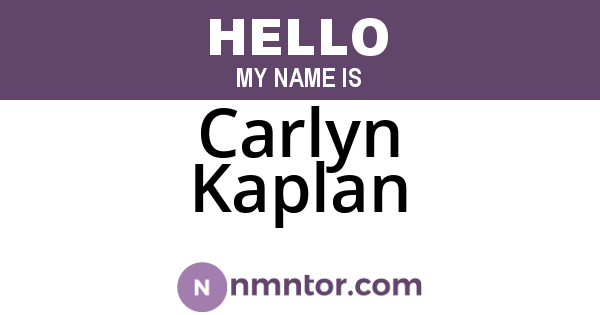 Carlyn Kaplan