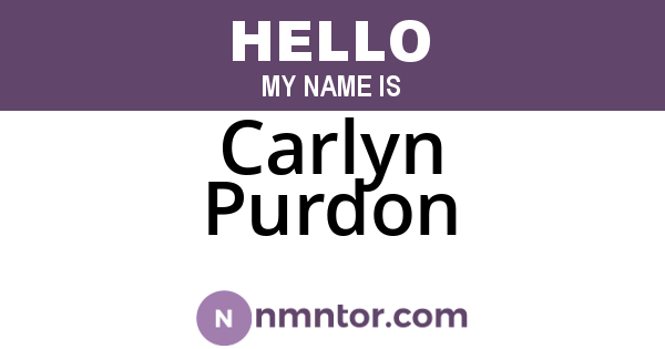 Carlyn Purdon