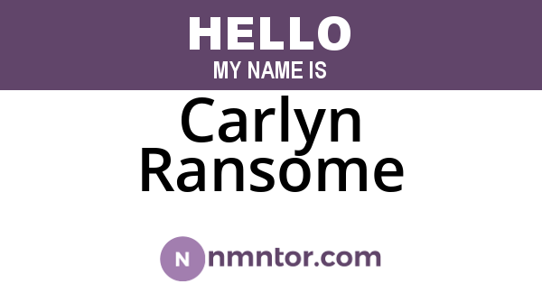 Carlyn Ransome