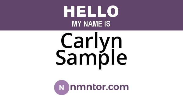 Carlyn Sample