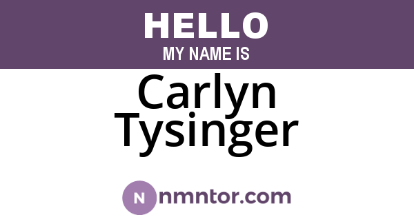 Carlyn Tysinger