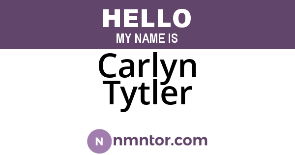 Carlyn Tytler