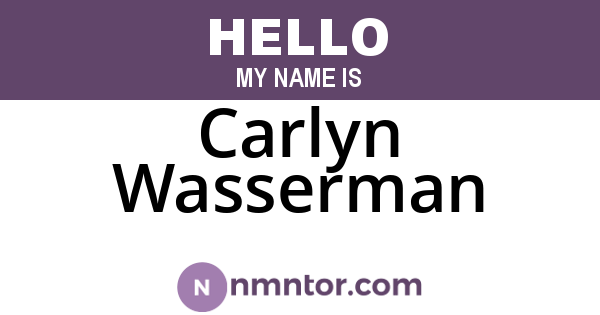 Carlyn Wasserman