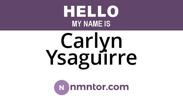 Carlyn Ysaguirre