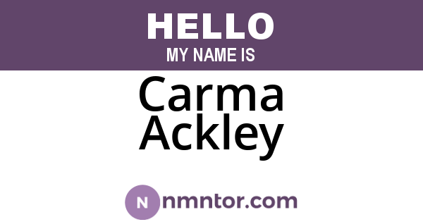 Carma Ackley
