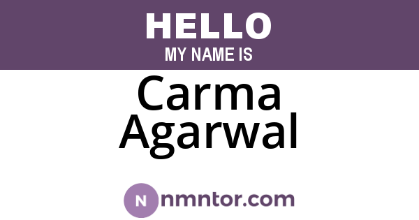 Carma Agarwal