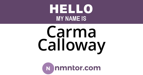 Carma Calloway