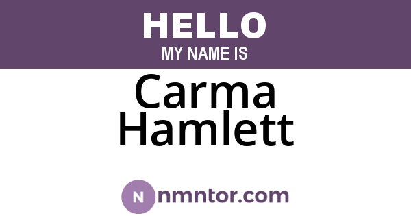 Carma Hamlett