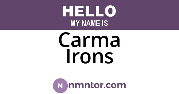 Carma Irons