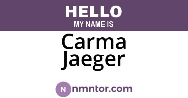 Carma Jaeger