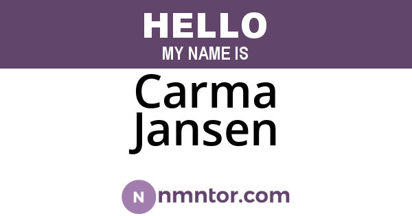 Carma Jansen